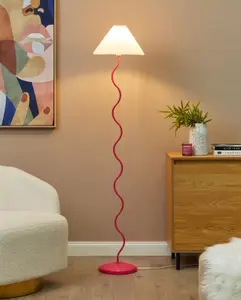 Metal Floor Lamp Pink and White JIKAWO