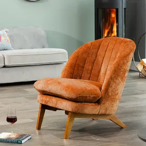 Mateo Fabric Accent Chair - Orange