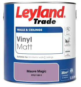 Leyland Trade Vinyl Matt Walls & Ceilings Emulsion Paint Mauve Magic (PPG1180-5) 2.5L