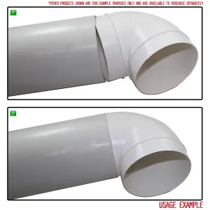 Kair 90 Degree Elbow Bend 100mm - 4 inch Round Plastic Ducting Joint to Connect Round Duct Pipe or Flexible Hose