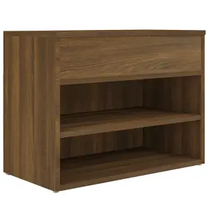 Berkfield Shoe Bench Brown Oak 60x30x45 cm Engineered Wood