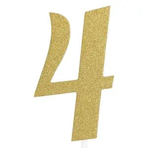 Creative Party Four Number Cake Topper Gold (One Size)