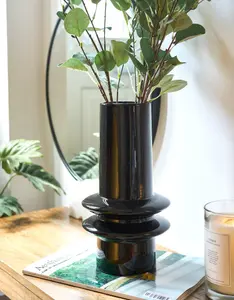 Tall Ceramic Bubble Vase - 30cm - Black