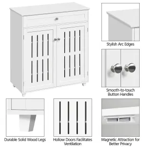 Yaheetech 4 Tier Adjustable Shoe Storage Cabinet - White