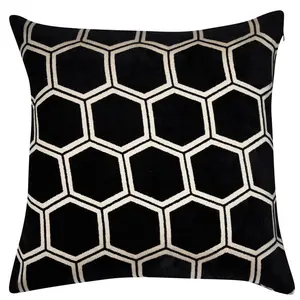 Abstract Sqaure Throw Cushion Black