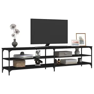 Berkfield TV Cabinet Black 200x30x50 cm Engineered Wood and Metal