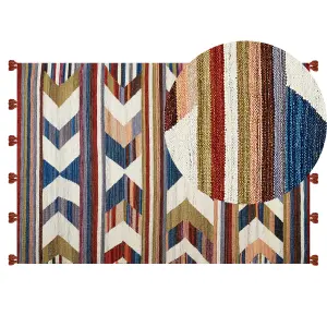 Wool Kilim Area Rug 140 x 200 cm Multicolour MRGASHAT