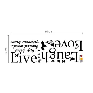 Walplus Live Laugh Love and Romantic Hearts Mirror Sticker