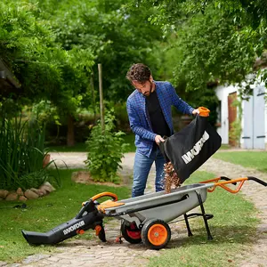 WORX WG505E 3000W Corded Electric Leaf Blower, Vacuum & Mulcher, 10m Cable, 335 km/h, 45L Collection Bag