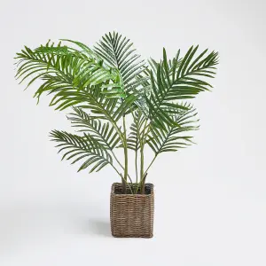 Palm Leaf Tree in Basket Artificial Plant Natural Style New Home Decorative Fake