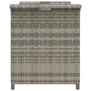 Berkfield Garden Bench with Cushion Grey 116x46x57 cm Poly Rattan