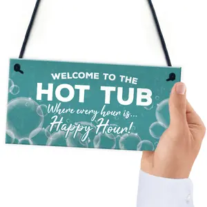 Novelty Hot Tub Sign Hanging Garden Sign Sign Gift For Family New Home Gift