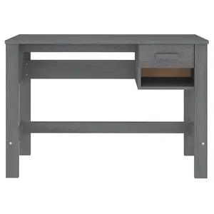 Berkfield Desk Dark Grey 110x40x75 cm Solid Wood Pine