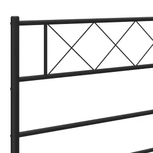 Berkfield Metal Bed Frame with Headboard and Footboard Black 135x190 cm 4FT6 Double