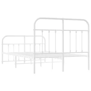 Berkfield Metal Bed Frame with Headboard and Footboard White 120x190 cm