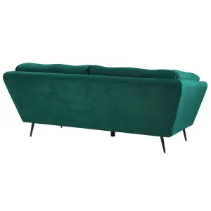 3 Seater Velvet Sofa Green LENVIK