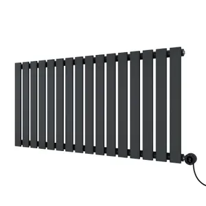 Agadon Lola Electric Designer Panel Radiator 600 x 1208 mm Textured Anthracite - 1000 W Smart Heating Element