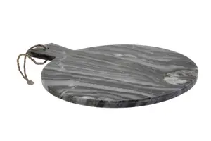 Maison by Premier Marmore Grey Marble Round serving Serving Board