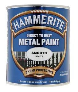 Hammerite - Smooth Direct To Rust Metal Paint - 5 Litres - White