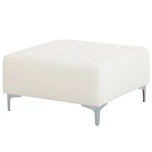 Large Sofa with Ottoman ABERDEEN White Faux Leather Symmetrical