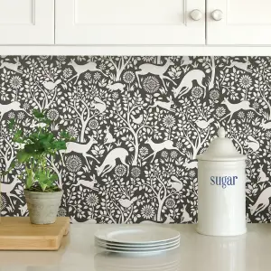 NuWallpaper NUS3146 Merriment Peel & Stick Wallpaper, Charcoal