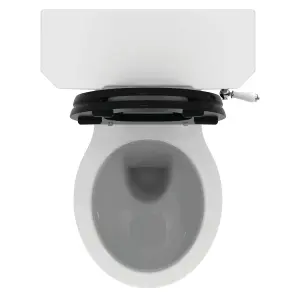 Ideal Standard Waverley White Close-coupled Toilet & cistern with Black Standard close seat & Close coupled cistern