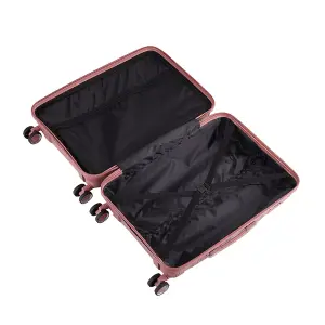 4PCS Lockable PP Travel Suitcase Set in Rose Gold