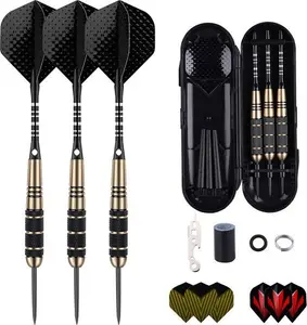 Sanfeng Professional 3 Pack 22G, 23G, 24G, 27G Steel Tip Darts Set With Darts Stems Flights + 50Pcs Rubber O-Rings + 12Pcs Spring Rings + 1Pcs Dart