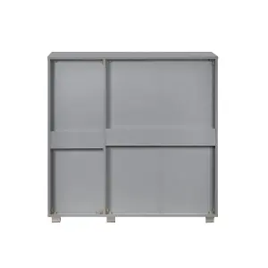 Euston Modern Light Grey 3 Door 5 Tier Shoe Cabinet