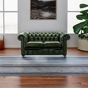 Chesterfield 2 Seater Antique Green Leather Sofa Settee Bespoke In Classic Style