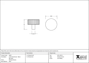 From The Anvil Polished Chrome Judd Cabinet Knob - 38mm (No rose)