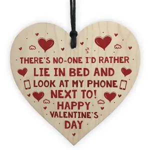 Funny Happy Valentines Day Gift For Boyfriend Girlfriend Husband Wife Wood Heart