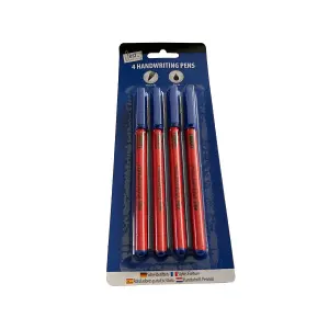 Just Stationery Handwriting Pen (Pack of 4) Black/Red (One Size)