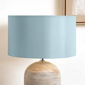 45cm Duck Egg Cylinder Drum Soft Blue Table Floor Lampshade