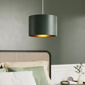 GoodHome Bodmin Dark green Round Lamp shade (D)30cm