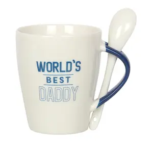 World's Best Daddy Ceramic Mug and Spoon Set (500ml)