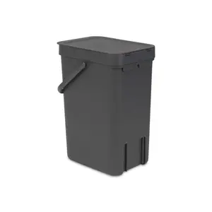 Brabantia Sort and Go 12 Litre Waste Bin Light Grey