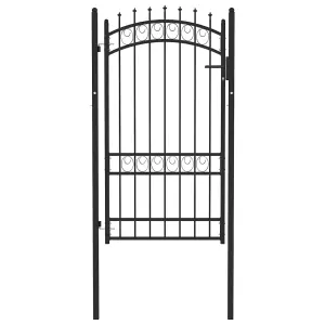 Berkfield Fence Gate with Spikes Steel 100x175 cm Black