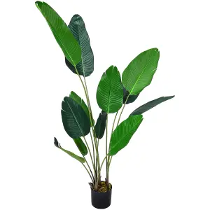 Green Garden Decoration Artificial Banana Tree in Black Pot 180 cm