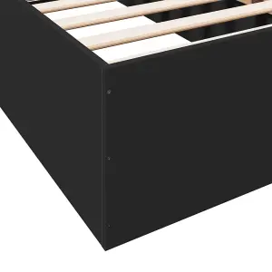 Berkfield Bed Frame without Mattress Black 75x190 cm Small Single Engineered Wood