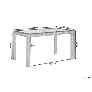 Garden Table Synthetic Material White FOSSANO