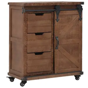 Berkfield Storage Cabinet Solid Fir Wood 64x33.5x75 cm Brown