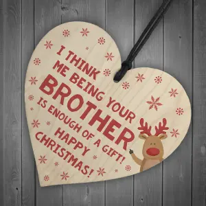 FUNNY Joke Christmas Gift For Sister Wood Heart Sister Gift From Brother Keepsake