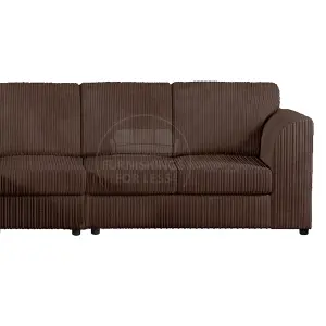 Luxor Long Fabric Jumbo Cord 4 Seater Sofa - Full Back Chocolate