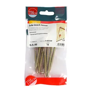 TIMCO Solo Advanced Hex Head Gold Coach Woodscrews - 6.0 x 80 (10pcs)