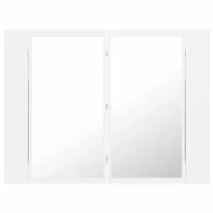 Berkfield LED Bathroom Mirror Cabinet White 60x12x45 cm