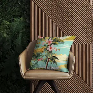 Palm Trees and Hibiscus Outdoor Cushion 45cm x 45cm