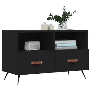 Berkfield TV Cabinet Black 80x36x50 cm Engineered Wood