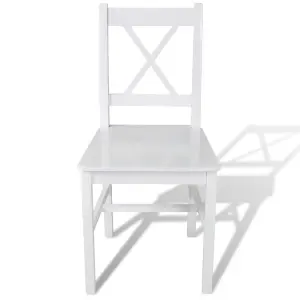 Berkfield Dining Chairs 4 pcs White Pinewood