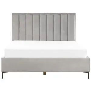 Velvet EU Super King Size Ottoman Bed Grey SEZANNE